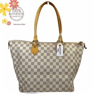 Louis Vuitton Tote bag saleya MM White Damier Azur